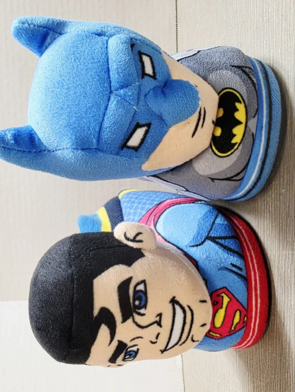 DC Comics Batman Superman Superhero Kid Boy Plush Slippers House Shoe Size 11-12